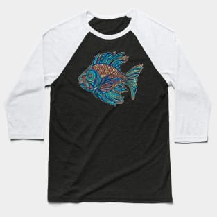 Light blue colorful fish drawing Baseball T-Shirt